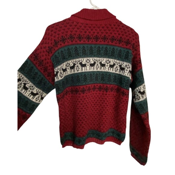 Vintage ALPS Womens Wool Sweater Size Small Reindeer Full Zip 36" Chest - Picture 5 of 9